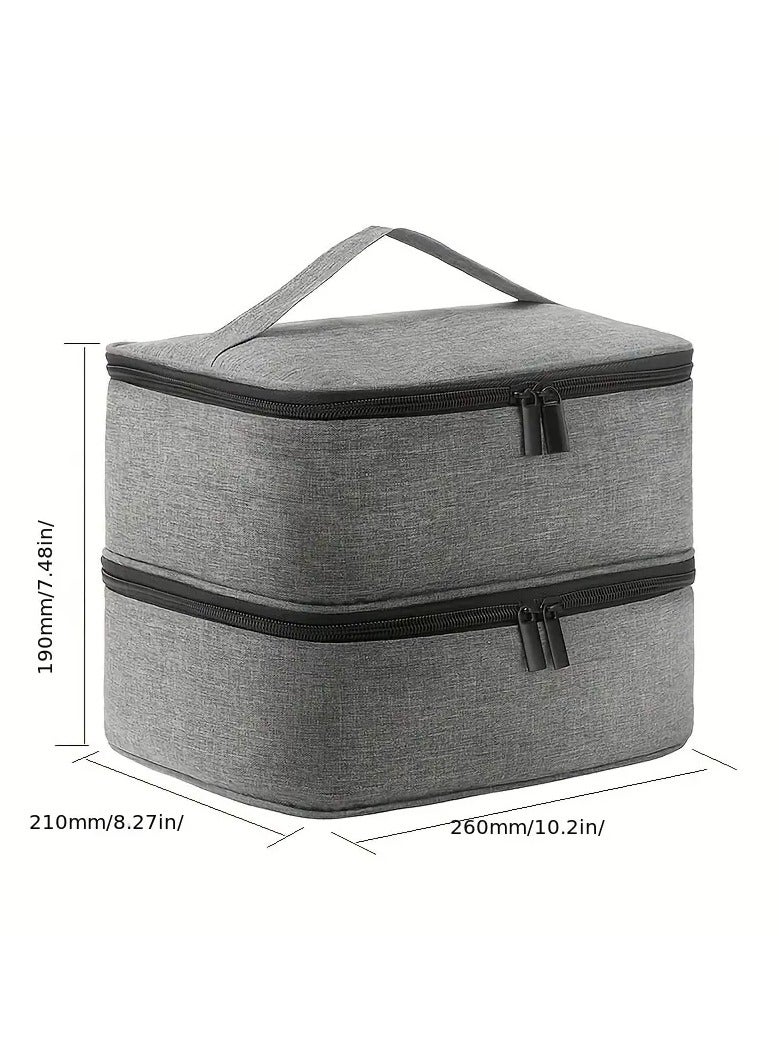 أوريتي طلاء الأظافر حقيبة حمل طبقة مزدوجة طلاء الأظافر حقيبة تخزين تناسب مصباح مجفف الأظافر وزجاجات طلاء الأظافر حقيبة منظم - Image 2