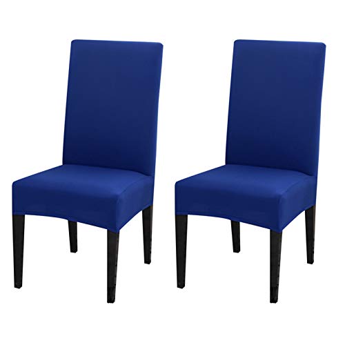 Dimatic 2 Pack Dining Chair Covers, Stretch Spandex Removable Washable Protector Chair Slipcovers for Dining Room Kitchen Hotel (Royal Blue) - Image 1
