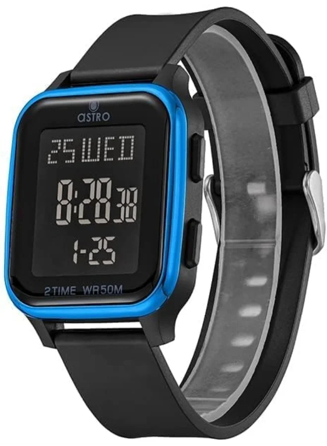 ASTRO Astro Kids Watch, Digital Display and Polyurethane Strap - A23908-PPBBL, Black