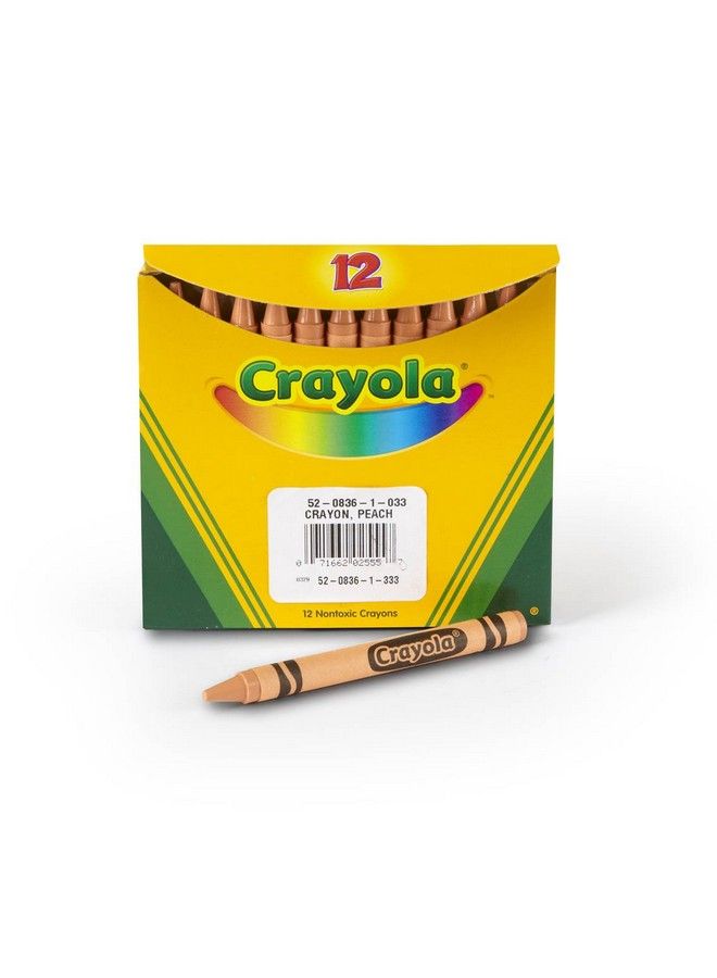 Crayola Crayons Peach Single Color Crayon Refill 12 Count Bulk Crayons School Supplies - Image 3