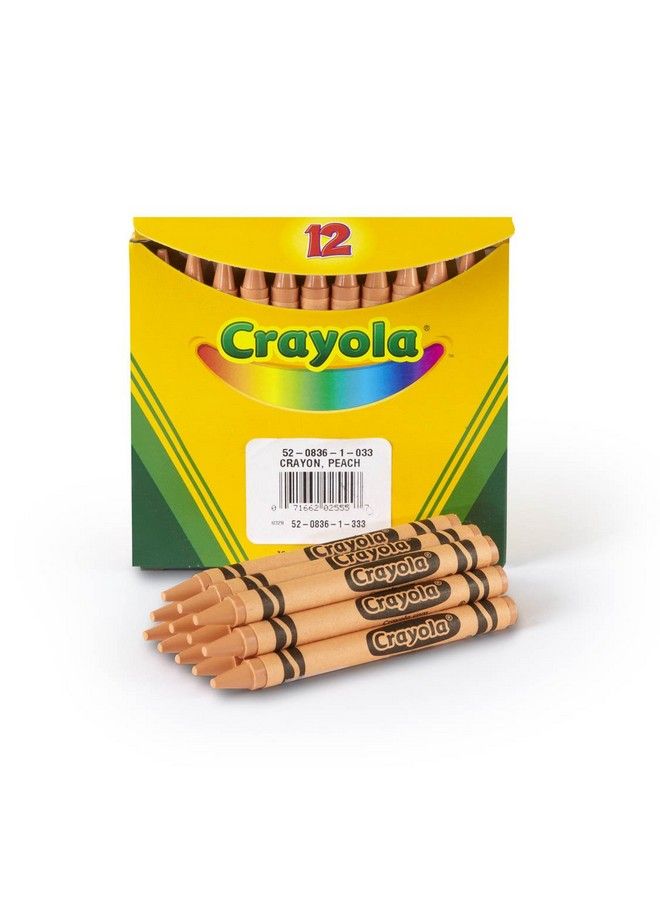 Crayola Crayons Peach Single Color Crayon Refill 12 Count Bulk Crayons School Supplies - Image 2