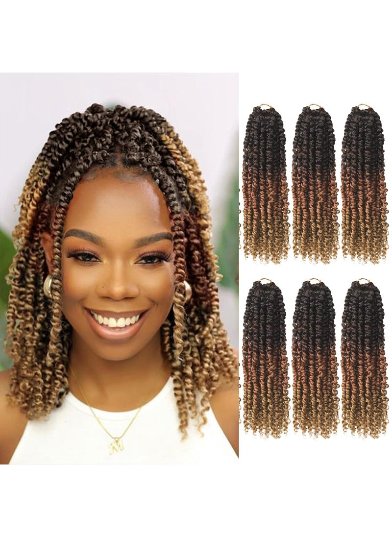 Bileaf - Bileaf Passion Twist Hair 10 Inch Crochet Hair Pre Lopped Crochet Boho Passion Twist Crochet Hair 8 Packs Bohemian Short Crochet Twist Braiding Hair Passion Twists Ombre Color 4-30-27 - Image 1