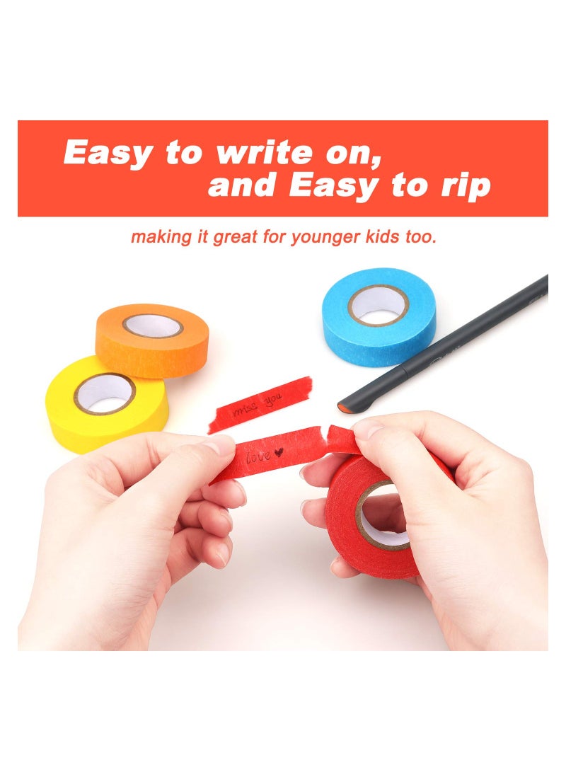 Zikra Colored Masking Tape Craft Rainbow Colors Painting Painters Labeling Paper for Arts Crafts Bullet Journals Party Decorations DIY 8 Roll 12m*1.5cm - Image 3