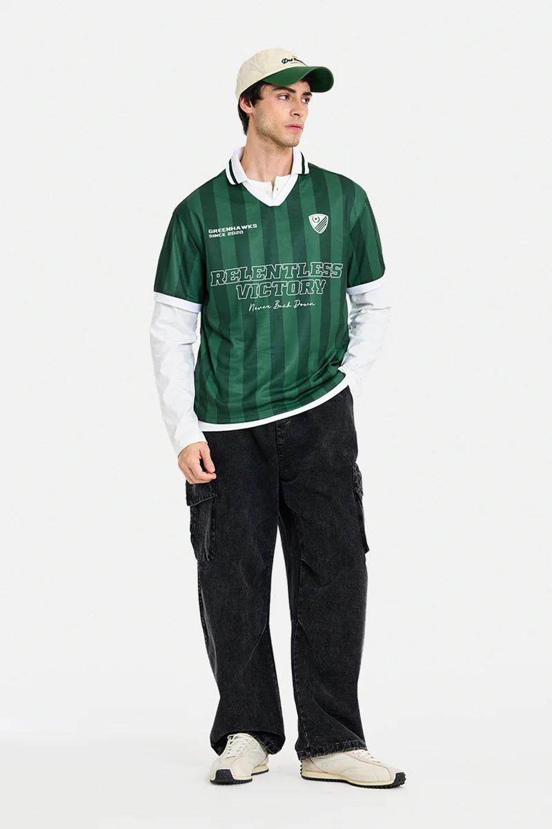 SNITCH Olive Graphic Half Sleeve Oversized T-Shirt