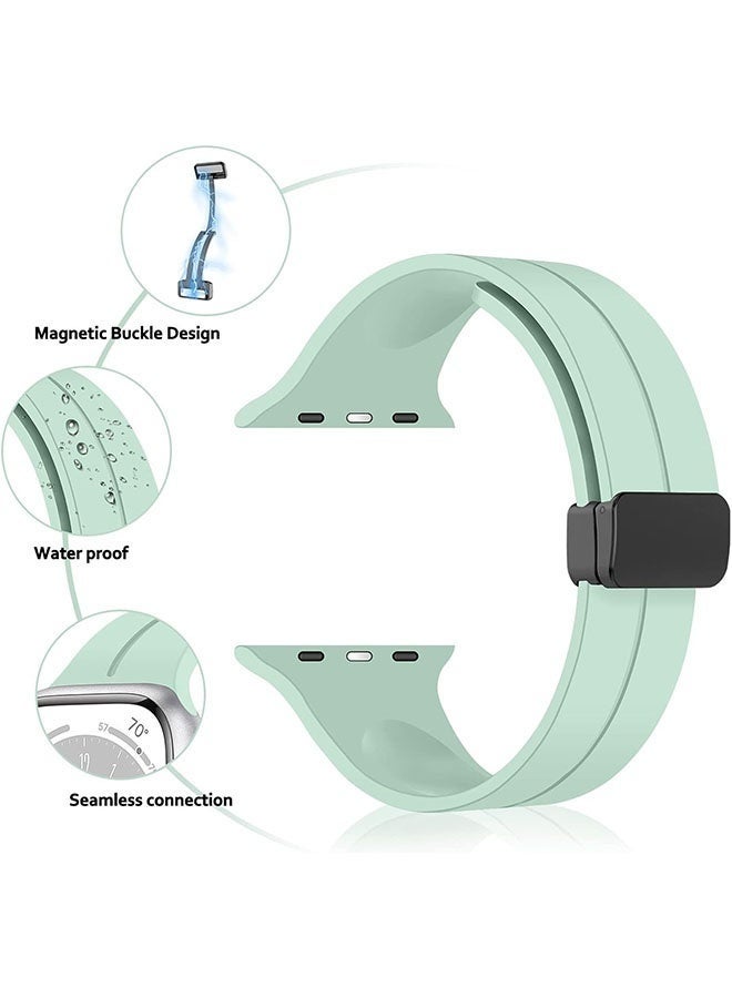 DUSALA Magnetic Silicone Watch Band 42mm/44mm Quick Release Strap for Men & Women Soft Skin Friendly Sport Replacement Band for Smartwatch & Analog Watches Durable, Waterproof, Magnetic Folding Clasp for All-Day Comfort - Image 3