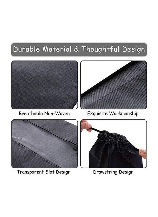 YIJIA HOME GOODS - Non-Woven Dust Proof Travel Shoe Bags Drawstring Shoe Bags, Set Of 15,Black - Image 1