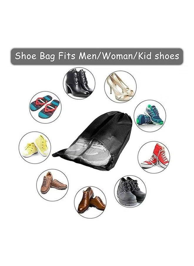 YIJIA HOME GOODS - Non-Woven Dust Proof Travel Shoe Bags Drawstring Shoe Bags, Set Of 15,Black - Image 1