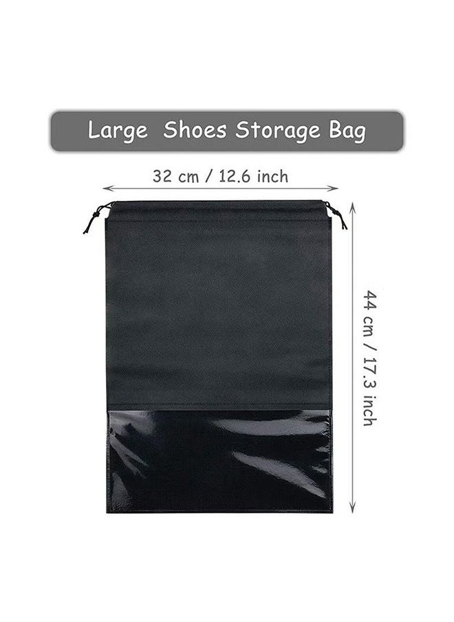 YIJIA HOME GOODS - Non-Woven Dust Proof Travel Shoe Bags Drawstring Shoe Bags, Set Of 15,Black - Image 1