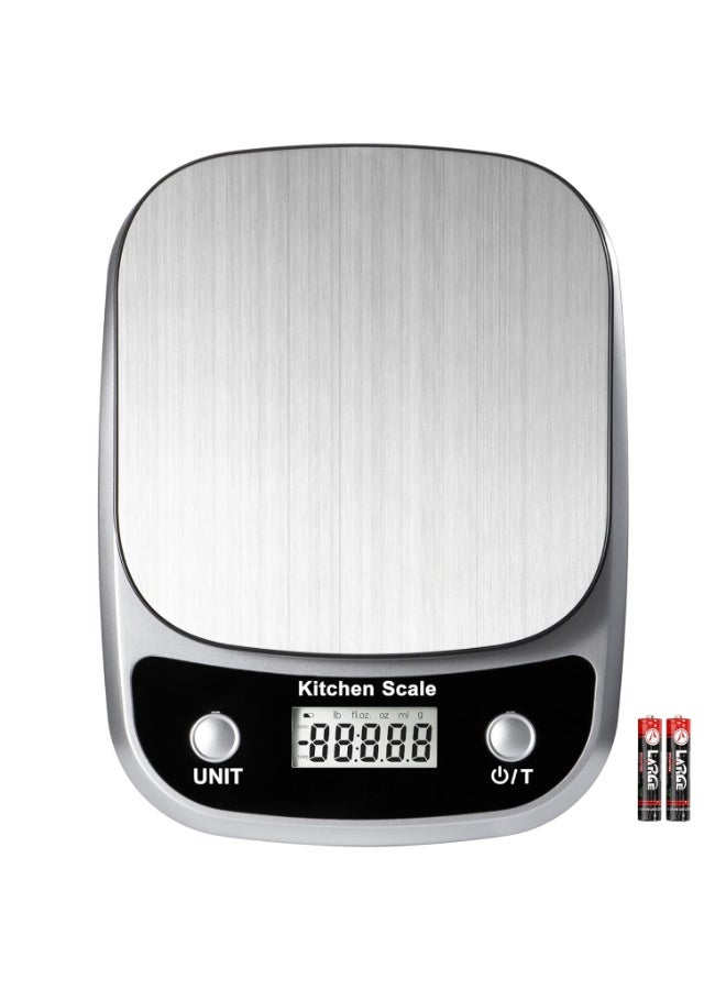 Food Kitchen Scale Digital Weight Grams and Oz，Professional Digital Kitchen Food Scales 10kg/1g for Weight Loss Dieting Baking Cooking,Stainless Steel Weighing Platform,LCD Display - Image 1