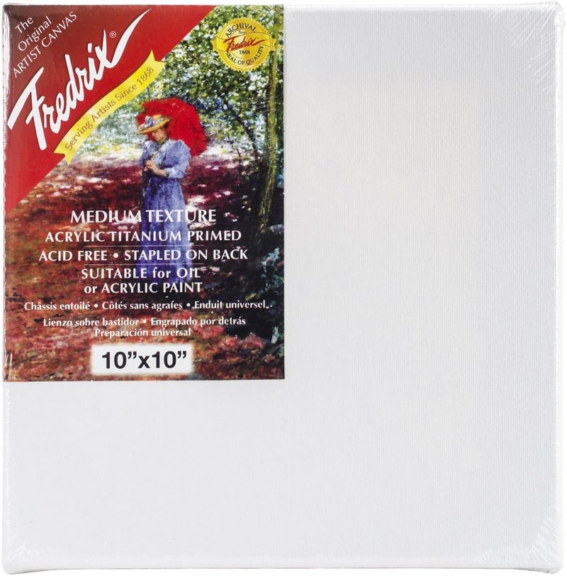 Fredrix 50453 Stretched Canvas 10 by 10Inch