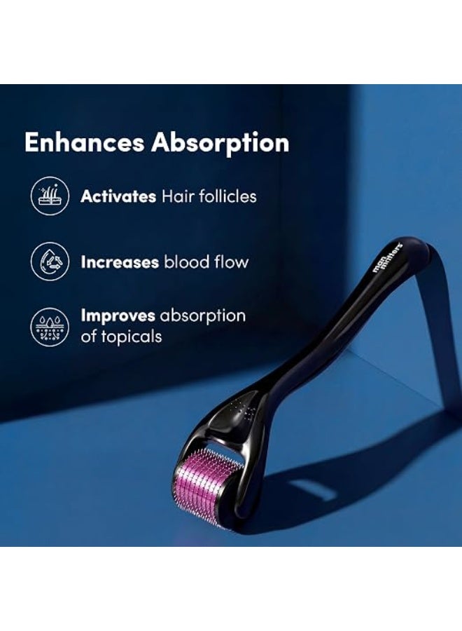 Man Matters Derma Roller with Disinfectant | 540 Micro 0.5mm Titanium Alloy Needles | Reduces Hair Fall & Stimulates Hair Follicles - Image 2