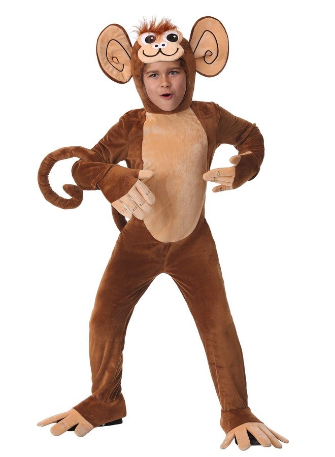 Fun Costumes Funky Monkey Costume for Kids - Hooded Jumpsuit with Gloves, Shoe Covers & Tail Small - Image 1