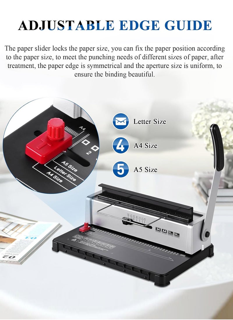 34-Hole Iron Ring Binding Machine Contract Tender Punching Binding Machine Ring Pressing Machine Double Coil Calendar Calendar Punching Machine