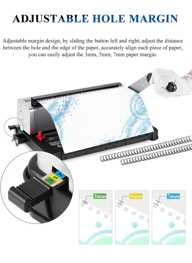 34-Hole Iron Ring Binding Machine Contract Tender Punching Binding Machine Ring Pressing Machine Double Coil Calendar Calendar Punching Machine