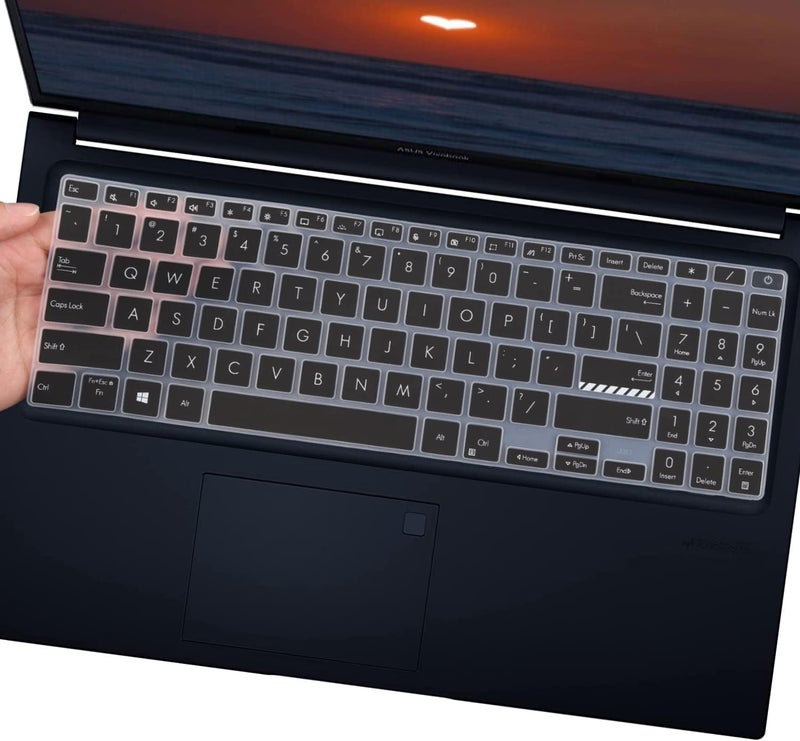 CASOSHIELD Keyboard Cover for 16" Vivobook Pro 16X OLED M7600 N7600, 15.6" ASUS Vivobook Pro 15X OLED M6501 M3500 K3500 M6500, Vivobook Pro K571GT Keyboard Skin, Black - Image 1