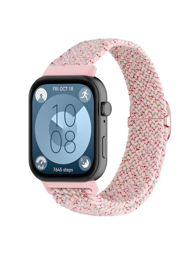 Suitable For Watch Fit 3 Adjustable Woven Nylon Strap With Metal Buckle, Designed For Wrist Sizes 150mm-185mm  - Image 1