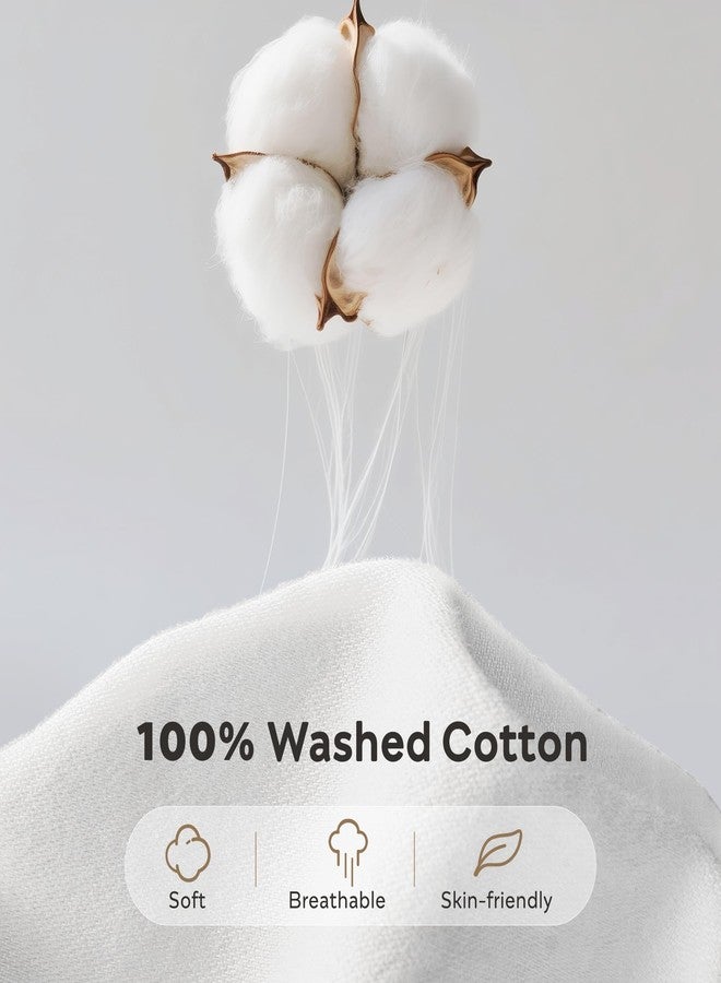 أغطية وسائد جيليموني القياسية، طقم من قطعتين، أغطية وسائد قطنية بأزرار، مقاس 20×26 بوصة، لون أبيض كريمي، أغطية وسائد سرير، قطن مغسول 100%، ناعمة وجيدة التهوية (الوسائد غير متضمنة). - Image 2