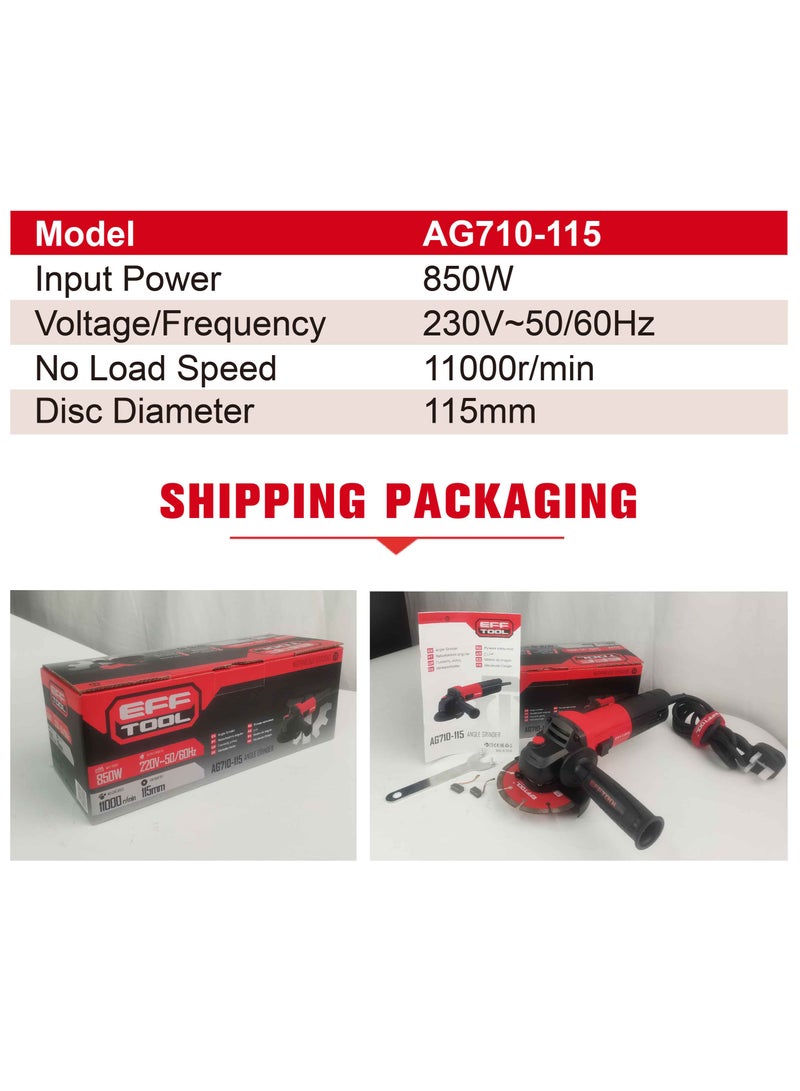 EFFTOOL آلة طحن الزاوية إيفتول، 4.5 بوصة، 850 واط، 11000 دورة في الدقيقة - Image 4