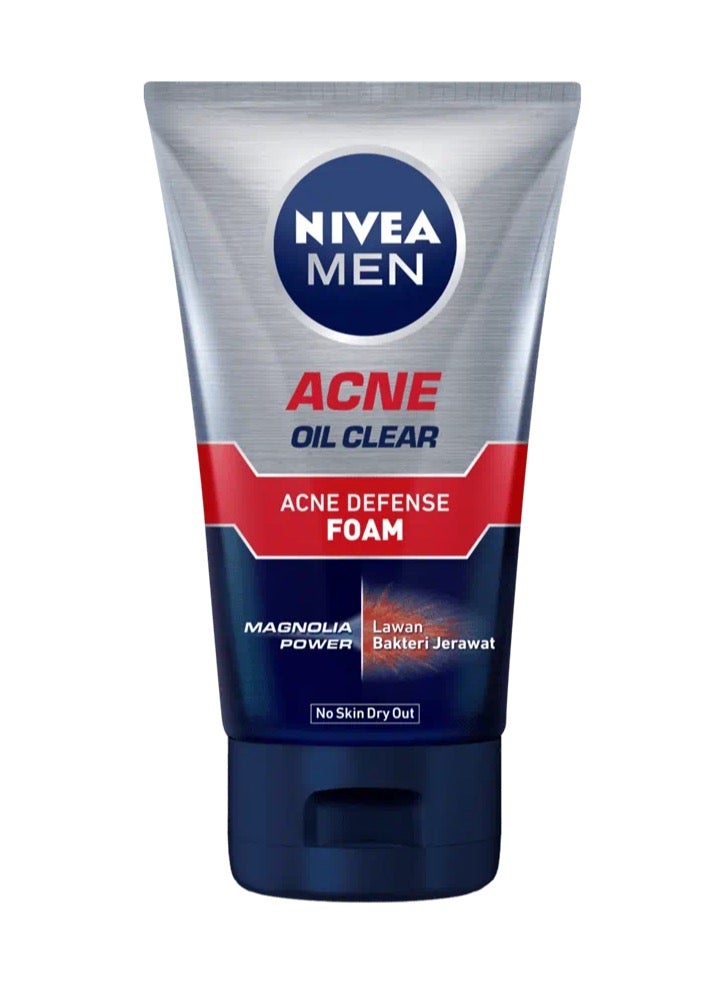 Nivea Nivea Men Acne Oil Clear Anti Acne Foam, 100gm  - Image 1
