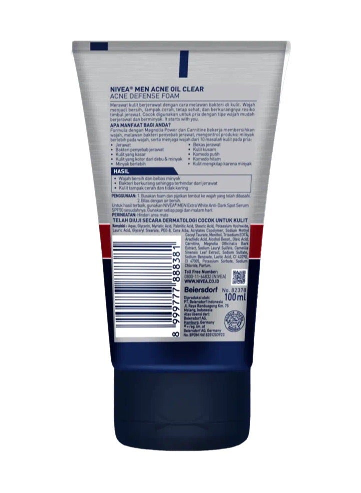 Nivea Nivea Men Acne Oil Clear Anti Acne Foam, 100gm  - Image 2