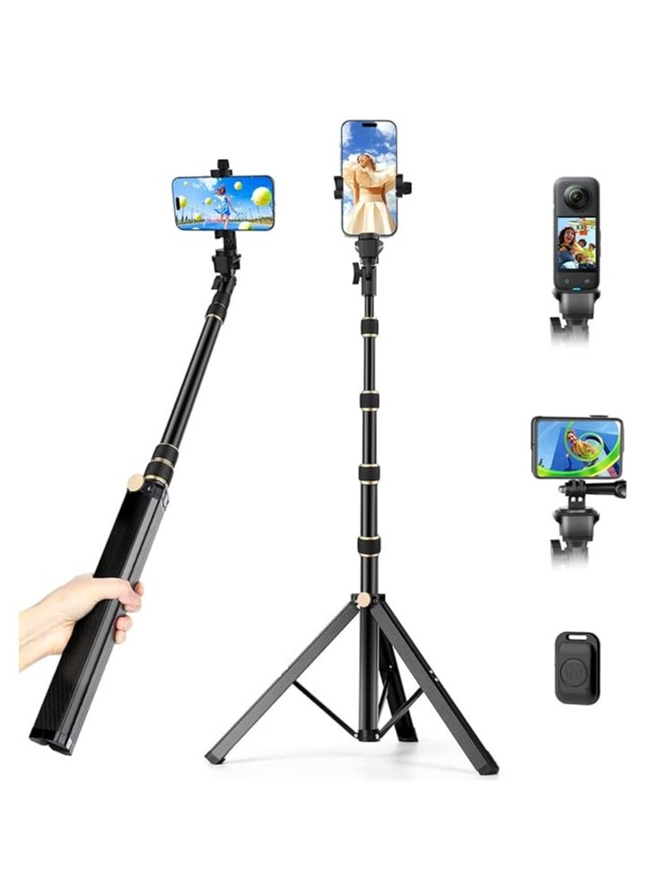 Generic - Ufanore Tripod for iPhone, 170cm Extendable iPhone Tripod & Selfie Stick Tripod with Remote, Aluminum & Sturdy Mobile Tripod Stand & Travel Phone Tripod for Video Recording/Selfie - Image 1