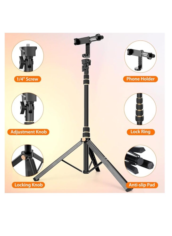 Generic - Ufanore Tripod for iPhone, 170cm Extendable iPhone Tripod & Selfie Stick Tripod with Remote, Aluminum & Sturdy Mobile Tripod Stand & Travel Phone Tripod for Video Recording/Selfie - Image 1