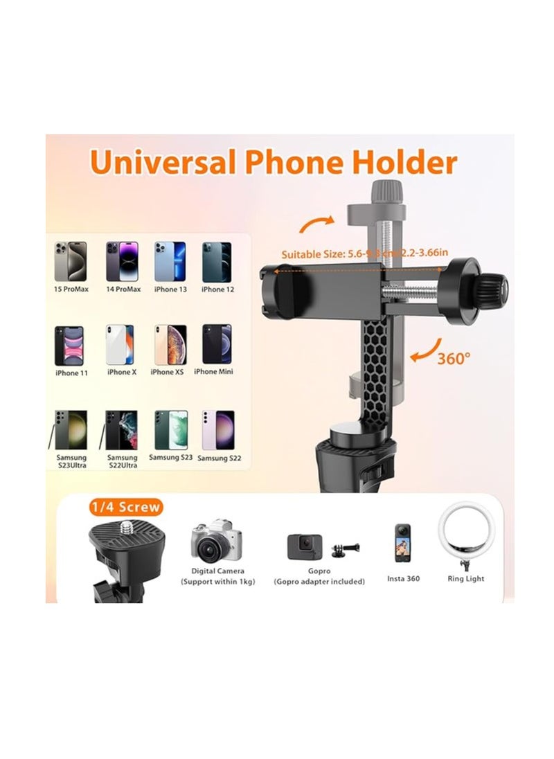 Generic - Ufanore Tripod for iPhone, 170cm Extendable iPhone Tripod & Selfie Stick Tripod with Remote, Aluminum & Sturdy Mobile Tripod Stand & Travel Phone Tripod for Video Recording/Selfie - Image 1