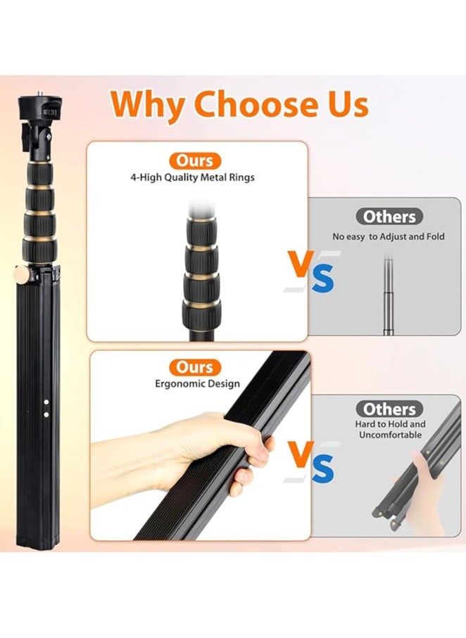 Generic - Ufanore Tripod for iPhone, 170cm Extendable iPhone Tripod & Selfie Stick Tripod with Remote, Aluminum & Sturdy Mobile Tripod Stand & Travel Phone Tripod for Video Recording/Selfie - Image 1
