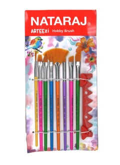 NATARAJ 8-Piece Arteezi Hobby Brush Set With Assorted Bristles 