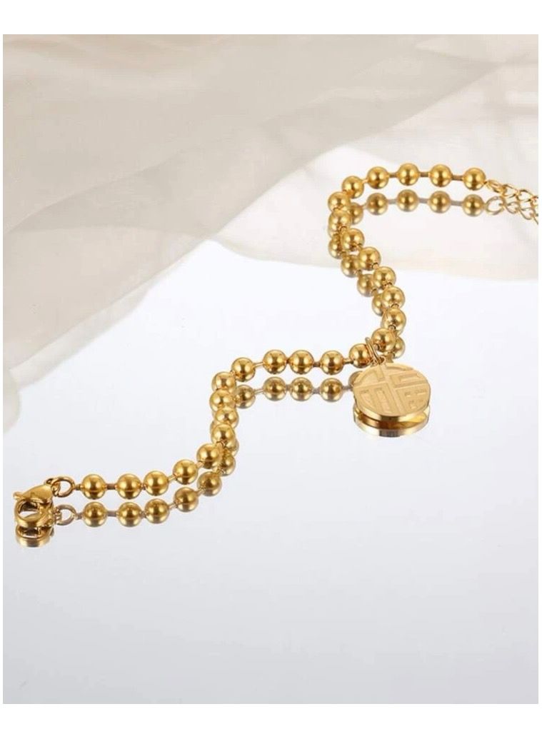 نونز أب اسوارة أنيقة مطلية باللون الذهبي عيار 18 - Image 3