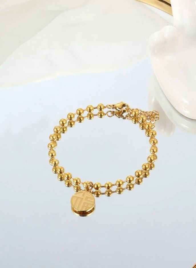 نونز أب اسوارة أنيقة مطلية باللون الذهبي عيار 18 - Image 5