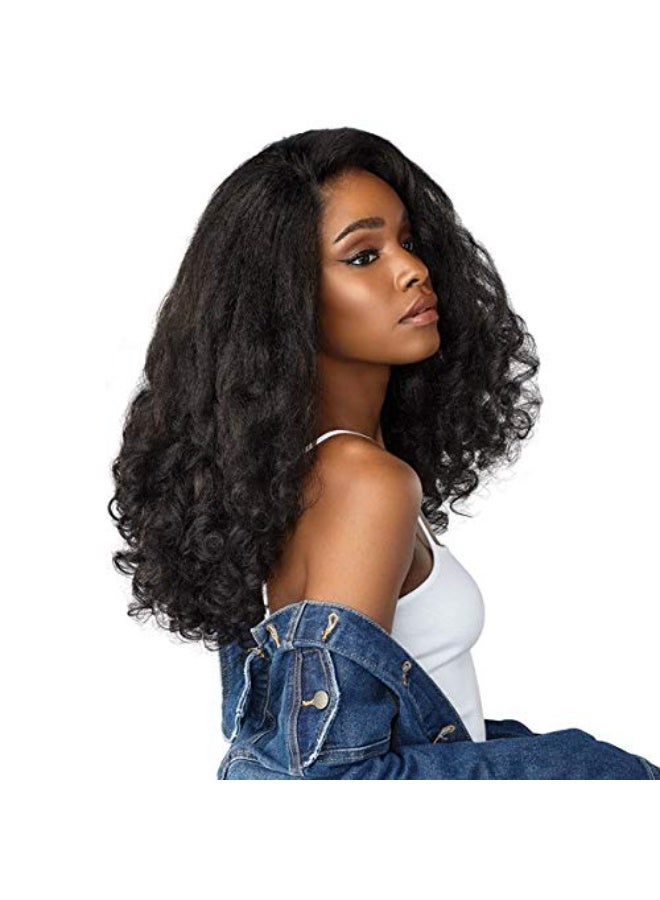 Sensationnel curls Kinksandco Half Wig - Heart Breaker Synthetic Instant Weave Updo Full Cap for Natural 3C to 4C Hair Textures (1 JETBLACK) - Image 1