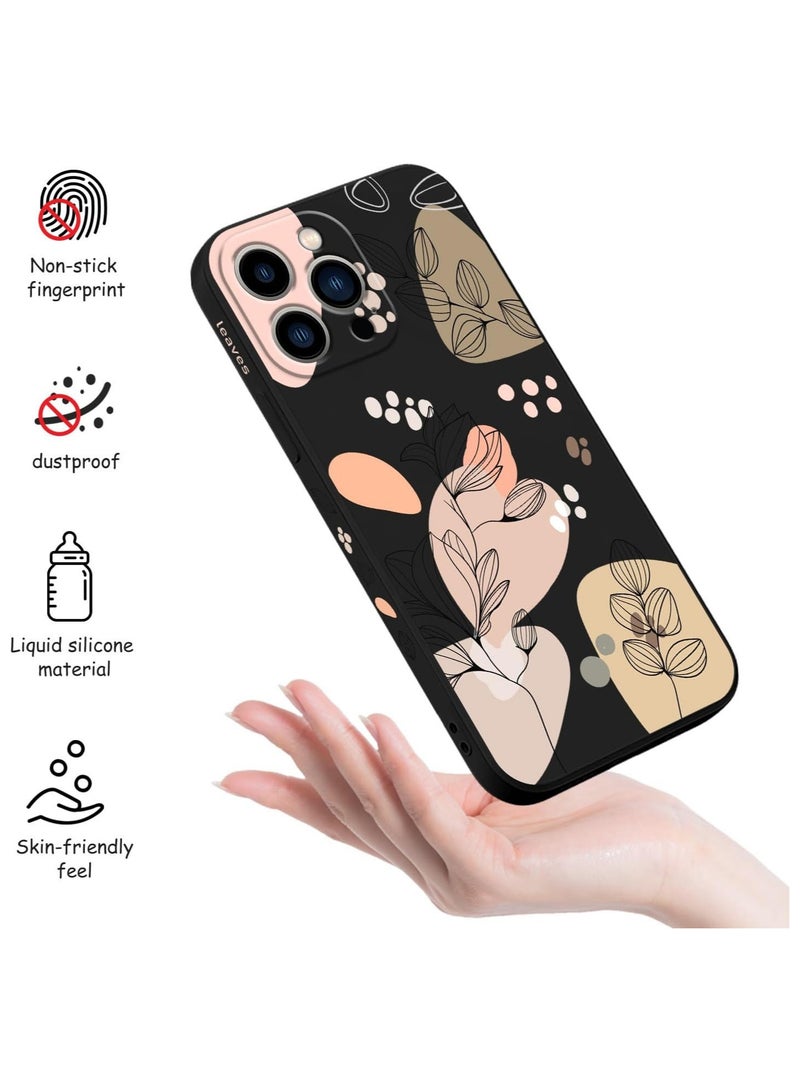 iPhone 13 Pro Max Case Flower Butterfly Cute Astronaut Design Phone Cover Soft Microfiber Lining Slim Liquid Silicone 13 Pro Max Case-Black 2 - Image 4
