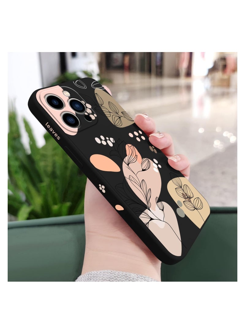 iPhone 13 Pro Max Case Flower Butterfly Cute Astronaut Design Phone Cover Soft Microfiber Lining Slim Liquid Silicone 13 Pro Max Case-Black 2 - Image 3