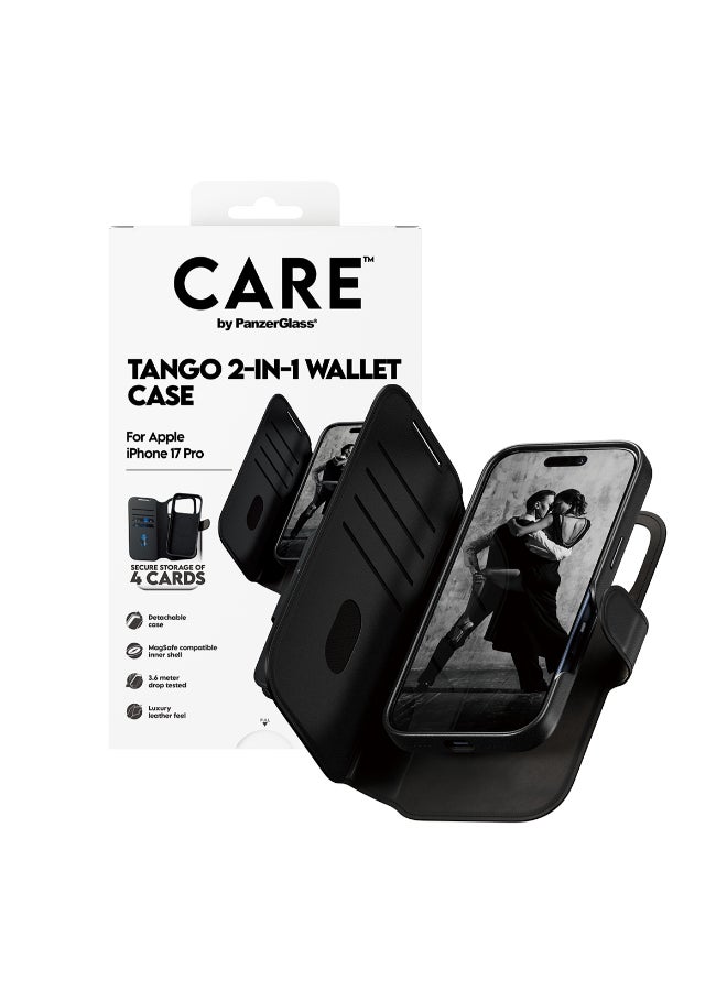 PanzerGlass آيفون 17 برو تانغو 2 في 1 فولي | محفظة جلدية + غلاف قابل للفصل مع MagSafe، 4 فتحات بطاقات، حماية كاملة من السقوط والخدوش بزاوية 360، شحن لاسلكي مغناطيسي، تركيب سهل، أسود - Image 5