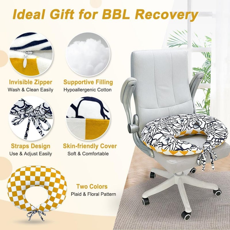 AOSSA BBL Pillow After Surgery for Sleeping Sitting, Booty Butt Pillows, Brazilian Butt Lift Post Surgery Recovery, Driving Donut Pillow, Foam Seat Support Hip Cushion for Chair Bed BBL Wedge Pillow - Image 4