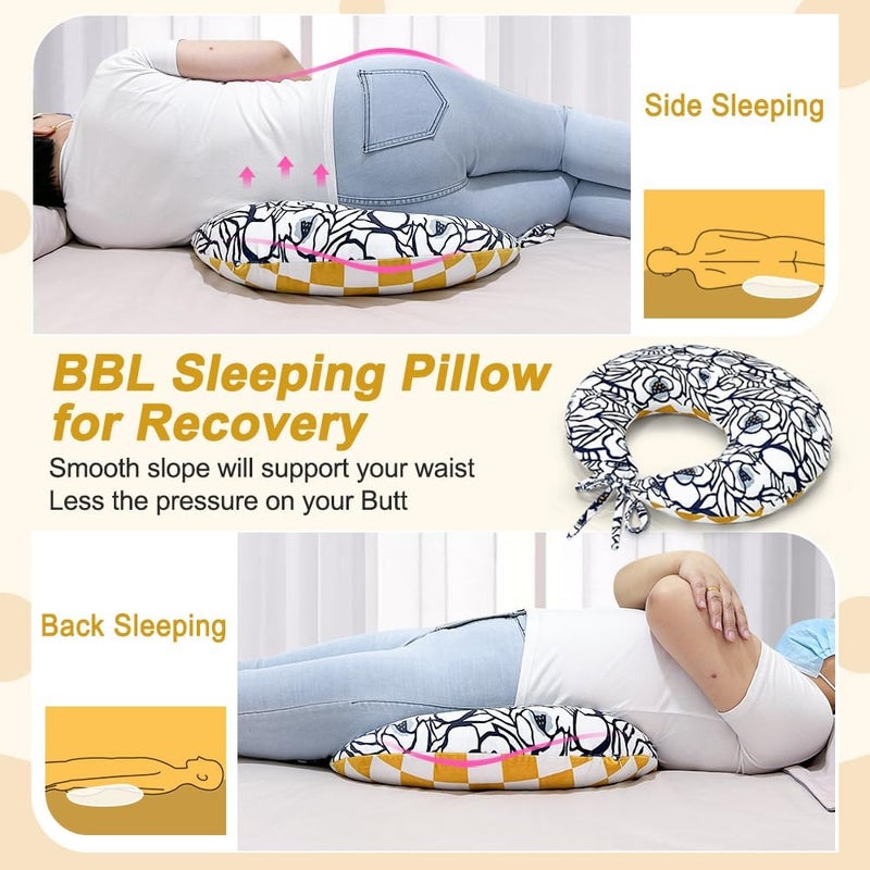 AOSSA BBL Pillow After Surgery for Sleeping Sitting, Booty Butt Pillows, Brazilian Butt Lift Post Surgery Recovery, Driving Donut Pillow, Foam Seat Support Hip Cushion for Chair Bed BBL Wedge Pillow - Image 2