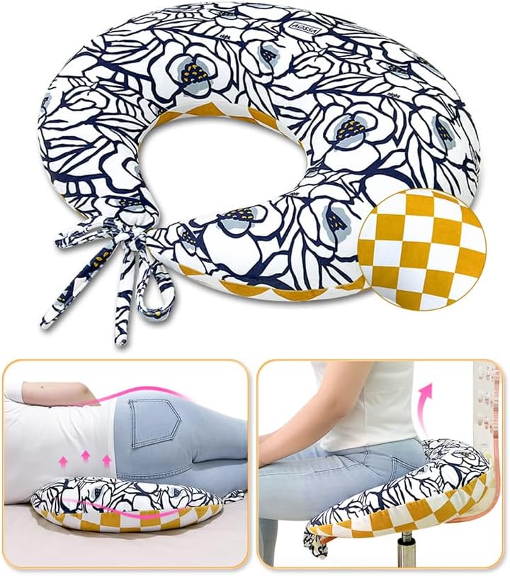 AOSSA BBL Pillow After Surgery for Sleeping Sitting, Booty Butt Pillows, Brazilian Butt Lift Post Surgery Recovery, Driving Donut Pillow, Foam Seat Support Hip Cushion for Chair Bed BBL Wedge Pillow - Image 1