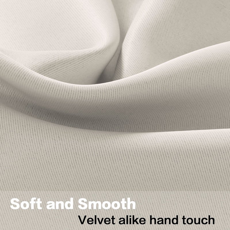 H.VERSAILTEX Blackout Valances for Windows Kitchen Curtains Valances for Living Room/Bedroom/Bathroom Privacy Decorative Rod Pocket Short Window Valance Curtains  52 "" W x 18 4 Panels  Ivory/Cream - Image 5