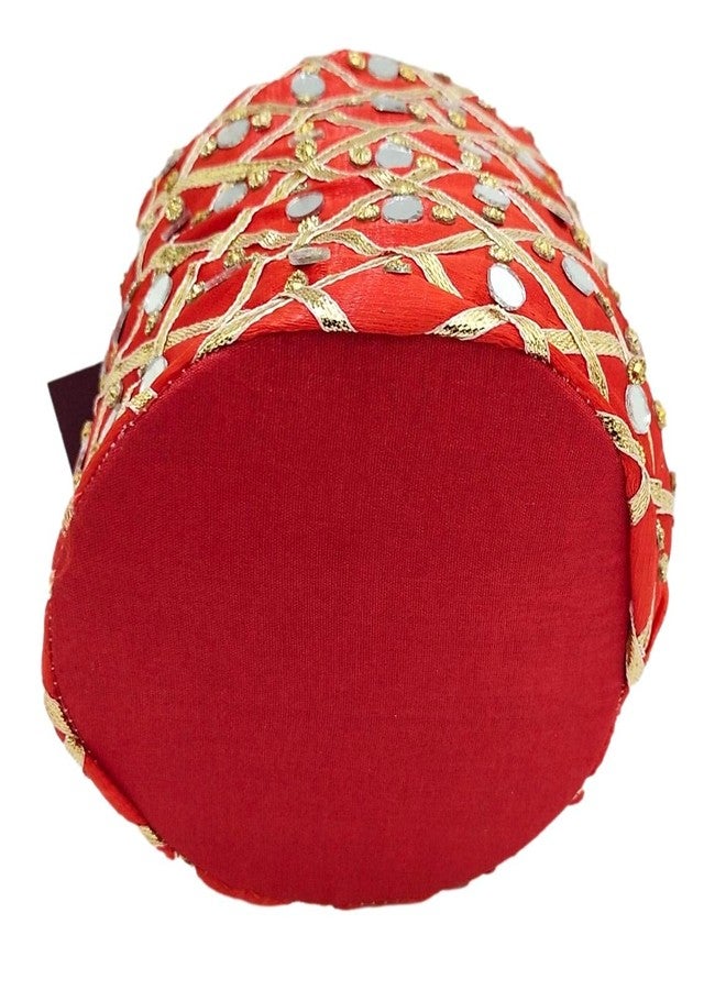 ATHZ Red Damru Potli Combo (Pack of 3) for Women Handbags Wedding Festive Gifts Ethnic Wristlet Potli Bags Mirror Work Fashion Accessories - Image 5