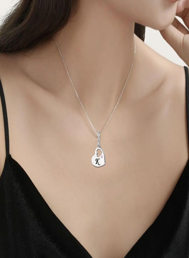 KunBead Initial K Letter Pink Heart Alphabet Birthday Dangle Love Charms Compatible with Pandora Charm Bracelet for Dad Mom Daughter Son - Image 5