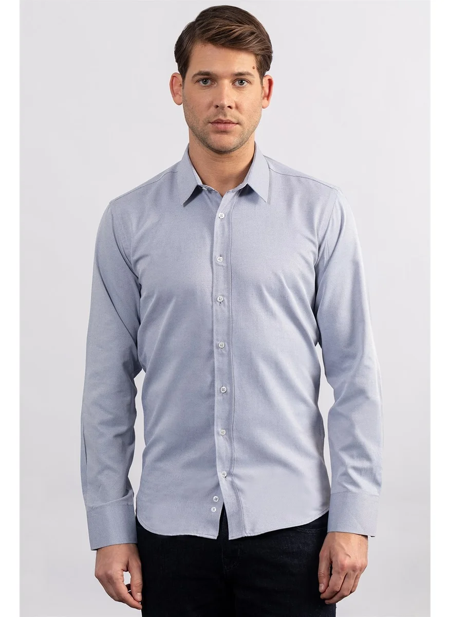 تودورس Modern Slim Fit Narrow Cut Dobby Men's Shirt