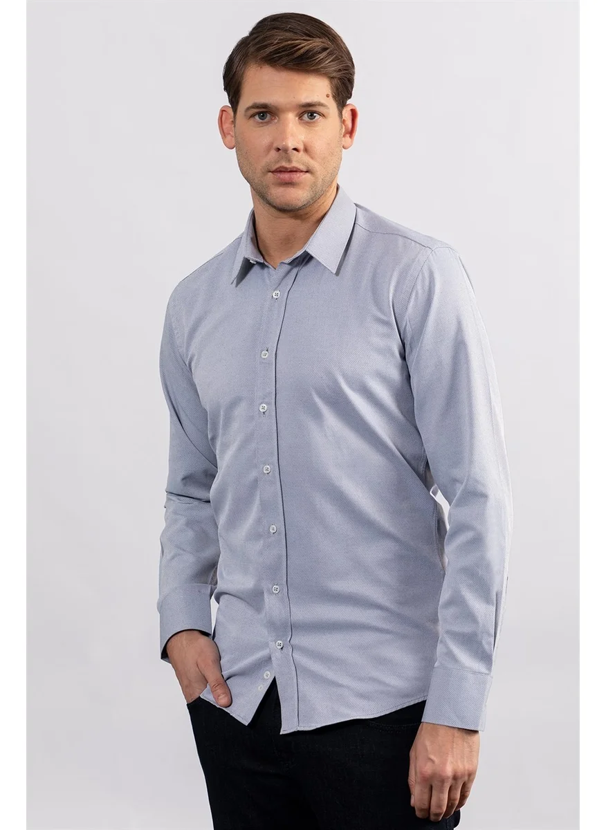 تودورس Modern Slim Fit Narrow Cut Dobby Men's Shirt