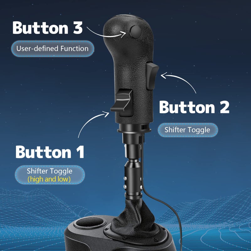 Dexepe USB Truck Simulator Shifter Compatible with Logitech G29 G27 G25 TH8A Gearshift Knob Compatible with ATS ETS2 Sim Racing Games PC Racing Shifter Black - Image 3