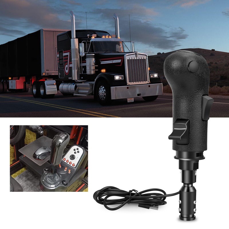 Dexepe USB Truck Simulator Shifter Compatible with Logitech G29 G27 G25 TH8A Gearshift Knob Compatible with ATS ETS2 Sim Racing Games PC Racing Shifter Black - Image 1