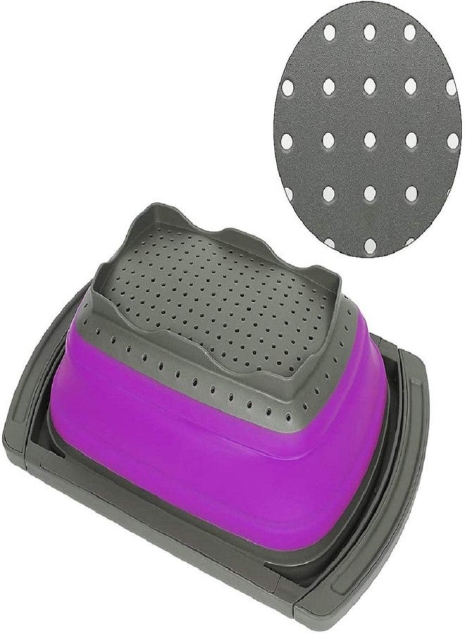 Prime Cook Purple Collapsible Silicone Kitchen Colander/Strainer - Image 3