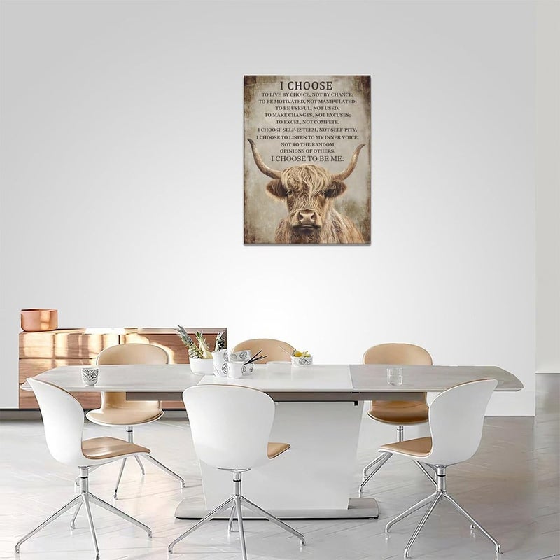 SweetFox Highland Cow Motivational Wall Art - Image 5