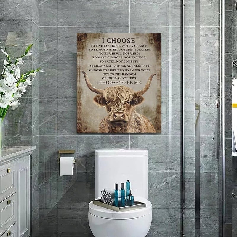 SweetFox Highland Cow Motivational Wall Art - Image 3