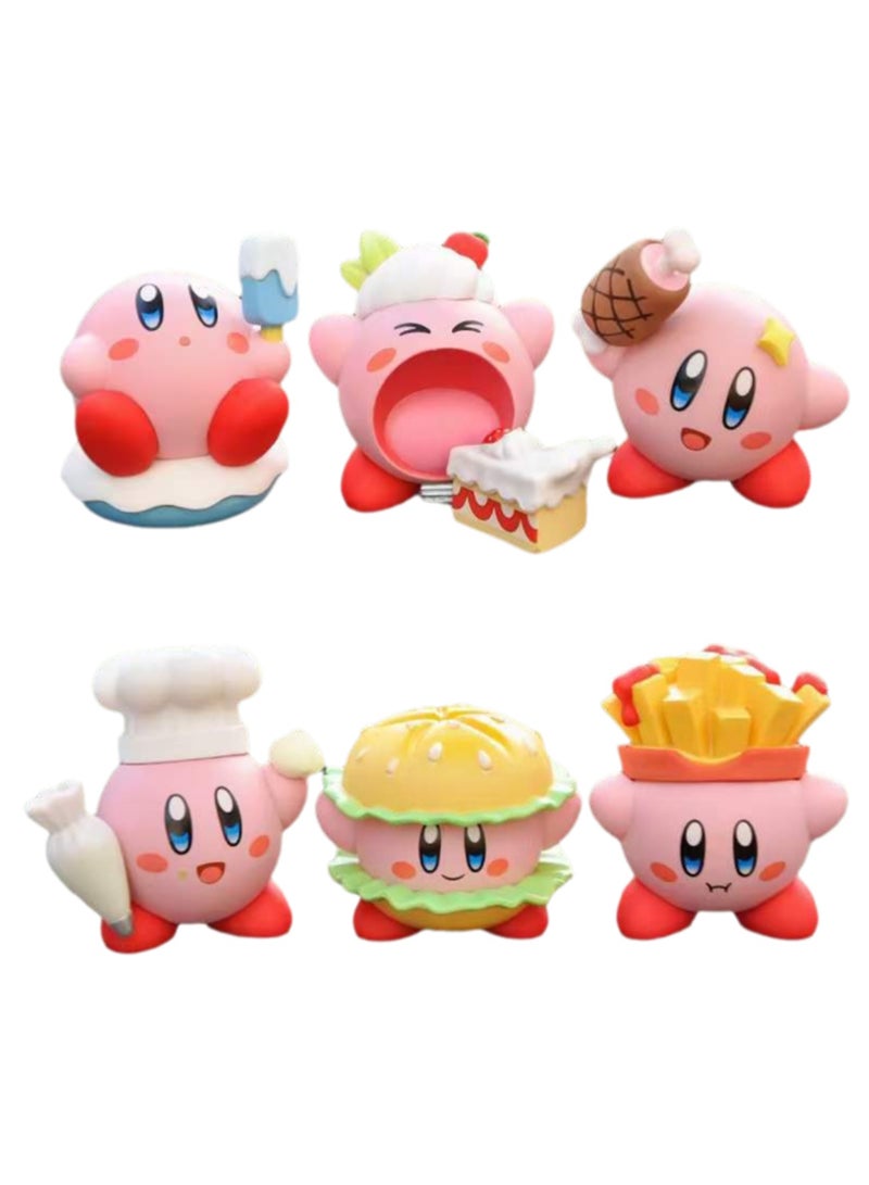Six-Piece Set Of Kirby Action Figure Model Ornaments Suitable For Collection And Gift ,Bag Pack  - Image 1