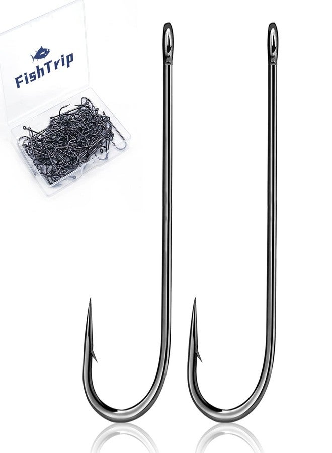 FishTrip Crappie Panfish Fishing Hooks-100pcs Aberdeen Hooks Long Shank Light Wire for Sunfish Small Bass Trout Freshwater Size 10# - Image 1